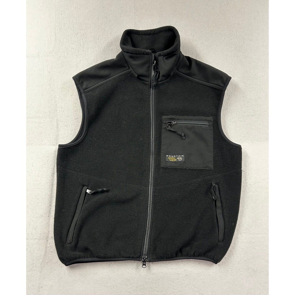 Vintage Mountain Hardwear Polartec Fleece Vest Men’s Large Black USA Hiking
